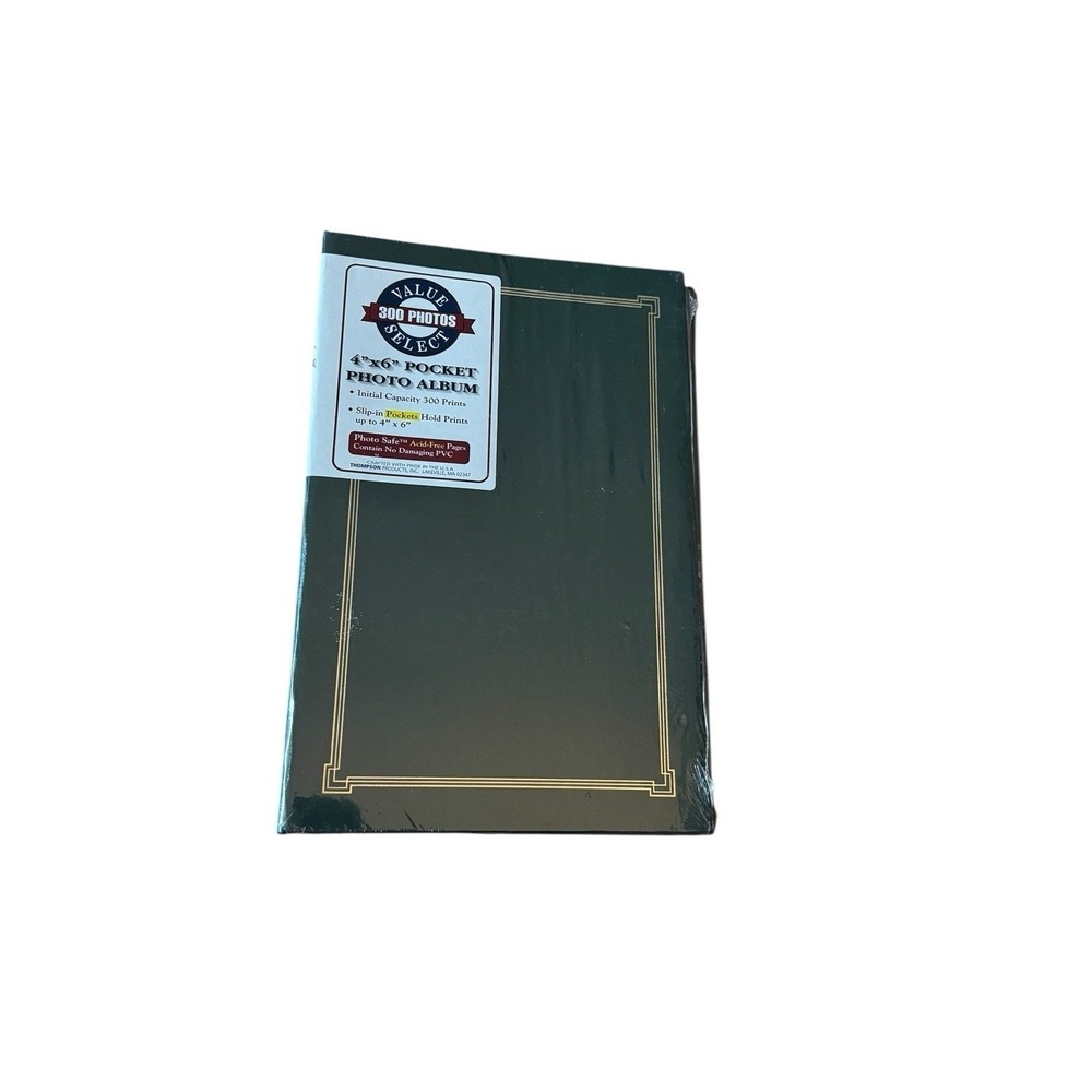 Value Select 4x6 Photo Album Green 300 Pocket Slip In Pages Acid Free PVC Free